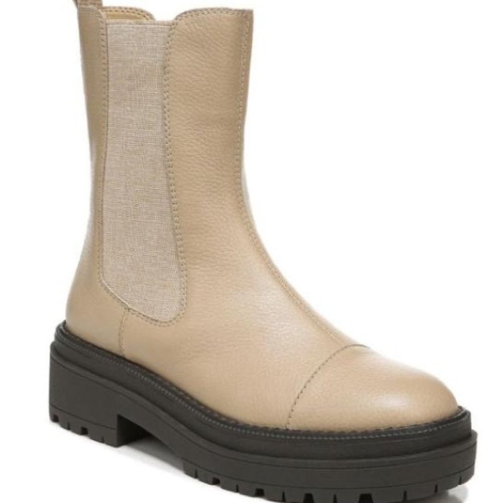 Beige Wellington Cap Toe Chelsea Boots Sam Edelman - Picture 1 of 2